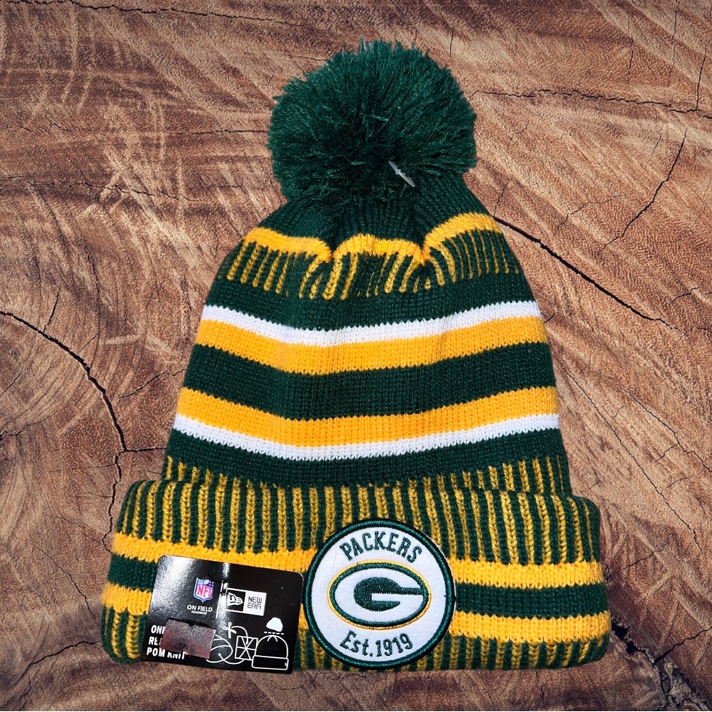 🛍️ 2 for $35🛍️ NWT! Packers Green + Gold Fleece Lined Beanie 💯 years